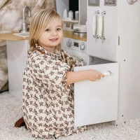 HOMCOM Kids Kitchen Playset, Large Pretend Role Play Kitchen, White(m-8)