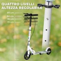 AIYAPLAY Monopattino per Bambini 3-8 Anni con Ruote Luminose, Impugnatura Regolabile e Freno Posteriore, Bianco(m-4)