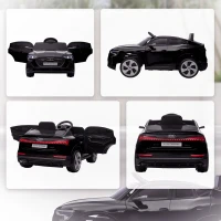 HOMCOM Coche de Batería para Niños 12V Audi E-tron con Mando a Distancia Faros Bocina Música Velocidad 3-5 km/h Negro(m-9)