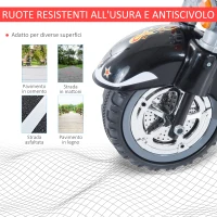 HOMCOM Mini Moto Elettrica per Bambini da 37-72 Mesi 3 Ruote Batteria 6V PP Ferro, Velocità 2.5KM/h, 92×53×67cm(m-6)