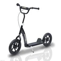 HOMCOM Teen Push Scooter Kids Children Stunt Scooter Bike Bicycle Ride On 12" EVA Tyres (Black)(m-10)