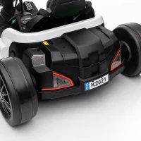 AIYAPLAY 24 V elektrische driftkart voor kinderen, tot 18 km/u, met driftfunctie, 2 motoren en verstelbare stoel, wit(m-10)