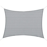 Outsunny Voile d'ombrage rectangulaire 4 x 3 m polyéthylène Haute densité Protection UV Avec sac de rangement - Coloris gris(m-11)
