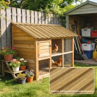 Outsunny Lot de 12 Panneaux en Acier Galvanisé Résistant aux Intempéries, Bois Naturel, Dim. d'un Panneau 129L x 45l cm(m-9)