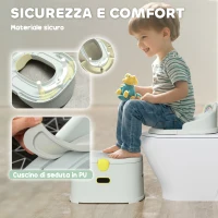 AIYAPLAY Vasino per Bambini 3 in 1 con Vaschetta Rimovibile e Imbottitura, Età 6 Mesi-6 Anni, Grigio(m-6)