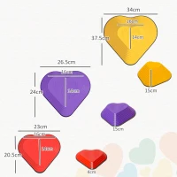 AIYAPLAY 6-Piece Heart-Shaped Kids Balance Stepping Stones and Motor Skills, Multicoloured(m-3)
