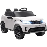 AIYAPLAY Mașină Electrică pentru Copii cu Licență Land Rover, Faruri LED, Claxon și Telecomandă, 105x68.5x58 cm, Albă(m-1)