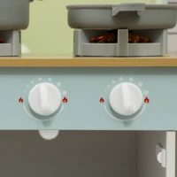 AIYAPLAY Bucătărie de Jucărie pentru Copii 3+ Ani din Lemn, Aragaz Interactiv, Cuptor și Mașină de Cafea, Alb(m-9)