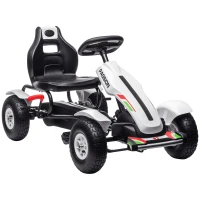 HOMCOM Skelter met handrem, verstelbare stoel, vooruit- en achteruitversnelling, tot 50 kg, voor kinderen van 5-12 jaar, wit(m-11)