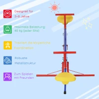 Outsunny Kinderen tuinwip 360° draaibare wip carrouselwip metaal meerkleurig(m-4)