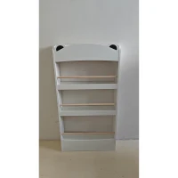 AIYAPLAY Estante Montessoriana Infantil 3-8 Anos em Forma de Urso com 4 Prateleiras em Madeira, 50x15x97 cm, Branco(m-1)