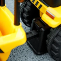 AIYAPLAY Zitgraafmachine met schep, stuur, afneembare aanhanger, licht en muziek, geel, 1-3 jaar(m-8)