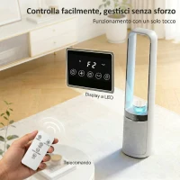 HOMCOM Ventilatore Torre Senza Pale, Silenzioso 36dB, 94 cm, Bianco, Camera da Letto(m-7)