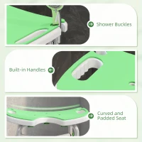 HOMCOM 39-51.5cm 'U' Seat Padded Shower Stool - Green(m-7)