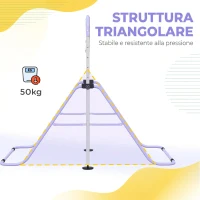 HOMCOM Sbarra Ginnastica Artistica per Bambini ad Altezza Regolabile con 2 Anelli, in Acciaio, 148x105x88-128 cm, Viola(m-7)