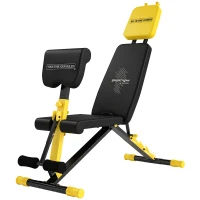 SPORTNOW Adjustable Weight Bench for Home Gym, 300kg Incline Decline Flat Foldable Bench Press with 6 Backrest Positions, Yellow(m-1)