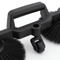 Outsunny Handmatige veegmachine met 68 cm veegbreedte, 24 L opvangbak, verstelbare inklapbare handgreep en 3-borstelsysteem(m-12)