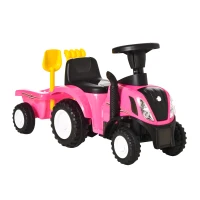 HOMCOM Ride-On Tractor, Toddler Walker, Foot-to-Floor Slide, for Ages 1-3 Years - Pink(m-1)