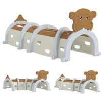 AIYAPLAY Monkey-Design Kids Play Tunnel for Crawling, Climbing, for ages 3-6 Years, Brown(m-1)