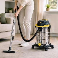 HOMCOM 1400W Vacuum Cleaner, 3-in-1 Wet and Dry Vacuum Cleaner with Blowing Mode and 30L Stainless Steel Tank, Yellow(m-2)
