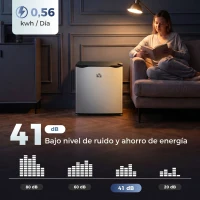 HOMCOM Congelador Vertical de 35 L con Temperatura Ajustable -24 °C a -14 °C Puerta Reversible y Estante Extraíble Plateado(m-6)