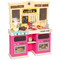 AIYAPLAY Speelkeuken met stromend water, 85-delig accessoireset, elektrische kraan, verlichting, geluiden, voor kinderen van 3-6 jaar(m-10)