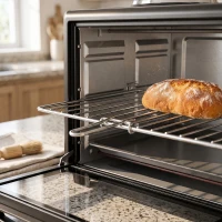 HOMCOM Mini-oven 36L met 2 kookplaten, elektrische tafeloven met hetelucht, 90–230 °C(m-11)
