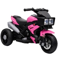 AIYAPLAY Kids Electric Motorcycle Ride-On Toy, 3-Wheel Battery-Operated Motorbike with Horn, Toddler Ride On Bike, Pink(m-1)