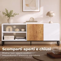 HOMCOM Mobile Porta TV fino a 55 Pollici con Ripiani Regolabili e Armadietto, Bianco(m-4)