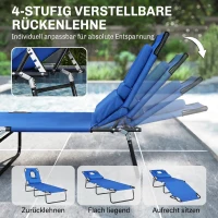 Outsunny ligbed met leesgat 190 cm x 56 cm x 28 cm, blauw(m-5)