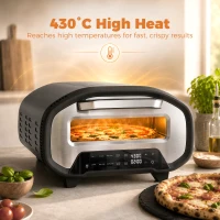 HOMCOM Electric Pizza Oven, 12 Inch Pizza Maker with 8 Preset Modes and Ceramic Stone, 2200W(m-4)