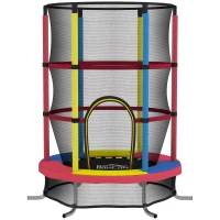 HOMCOM Cama Elástica Infantil Ø160 cm Trampolín para Niños de 3-6 Años con Red de Seguridad Patas en Forma de L Multicolor(m-1)