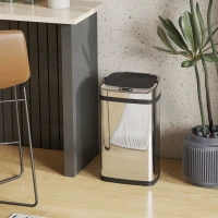 HOMCOM vuilnisemmer rvs automatische sensor 30 l afvalemmer IR-sensor (vierkant) 30 l/ vierkant met/zonder binnenemmer rond vierkant 30 l / 50 l (30 l/vierkant)(m-7)