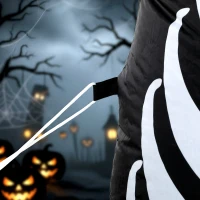 Outsunny Opblaasbaar halloween-skelet, kruipt uit de grond, met ledverlichting, griezeldecoratie voor binnen en buiten(m-13)