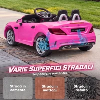 AIYAPLAY Macchina Elettrica per Bambini 3-6 Anni con Luci LED, Effetti Sonori e Telecomando, 107x62.5x44 cm, Rosa(m-7)