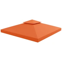 Outsunny Vervangend dak voor metalen tuinpaviljoen paviljoen partytent tuintent 3x3m, Oranjerood(m-10)
