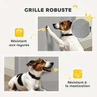 PawHut Barrière de sécurité barrière animaux rétractable automatique 1,15L x 0,83H m teslin métal gris(m-8)