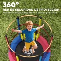 HOMCOM Cama Elástica Infantil Ø160 cm Trampolín para Niños de 3-6 Años con Red de Seguridad Patas en Forma de L Multicolor(m-7)