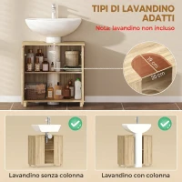 HOMCOM Mobile Sottolavabo, Bagno con Ripiano Regolabile, Push-to-Open Design.(m-4)