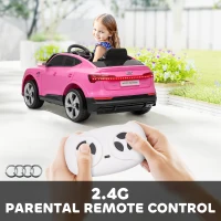 HOMCOM 12V Kids Electric Ride on, Electric Car for Kids with Parental Remote, Music, Lights, Suspension Wheels, Pink(m-5)