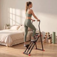 SPORTNOW Treppenstepper für Zuhause, klappbarer Vertical Climber mit 3 Widerstandsstufen, verstellbarem Lenker und LCD-Monitor(m-9)