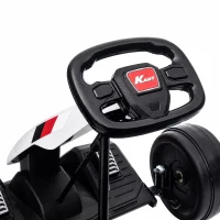 AIYAPLAY 24 V elektrische driftkart voor kinderen, tot 18 km/u, met driftfunctie, 2 motoren en verstelbare stoel, wit(m-12)