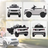 AIYAPLAY Macchina Elettrica per Bambini Licenza Land Rover con Fari LED, Clacson e Telecomando, 105x68.5x58 cm, Bianco(m-8)