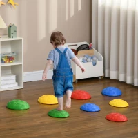 ZONEKIZ Conjunto de 8 Pedras de Equilíbrio Empilháveis com Base Antiderrapante para Equilíbrio e Promover a Coordenação Multicor(m-10)
