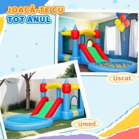 AIYAPLAY Castel Gonflabil 4 În 1 cu Tobogan 415x205x190 cm Multicolor(m-8)