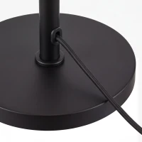 HOMCOM Vloerlamp met afstandsbediening, in hoogte verstelbaar, stoffen kap, metalen standaard, instelbare helderheid, voetschakelaar, zwart(m-12)