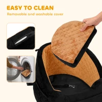 PawHut Dog Car Seat, Detachable Washable Dog Booster Seat with Thick Cushion, Seat Belt, Pockets for Small Under 10kg, Brown(m-6)