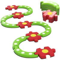 AIYAPLAY 13 PCS Kids Balance Beam Stepping Stones Set with Non-slip Textured Surface, Outdoor Indoor for Toddlers, Green(m-1)
