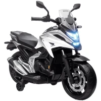 AIYAPLAY Elektro-Kindermotorrad, Honda, 3 km/h, Musik & Licht, 3-6 Jahre, bis 30 kg, Weiß(m-12)