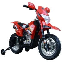 HOMCOM Motocross électrique 35 W Enfant 3 à 6 Ans dim. 109L x 52,5l x 70,5H cm roulettes Amovibles Rouge(m-11)